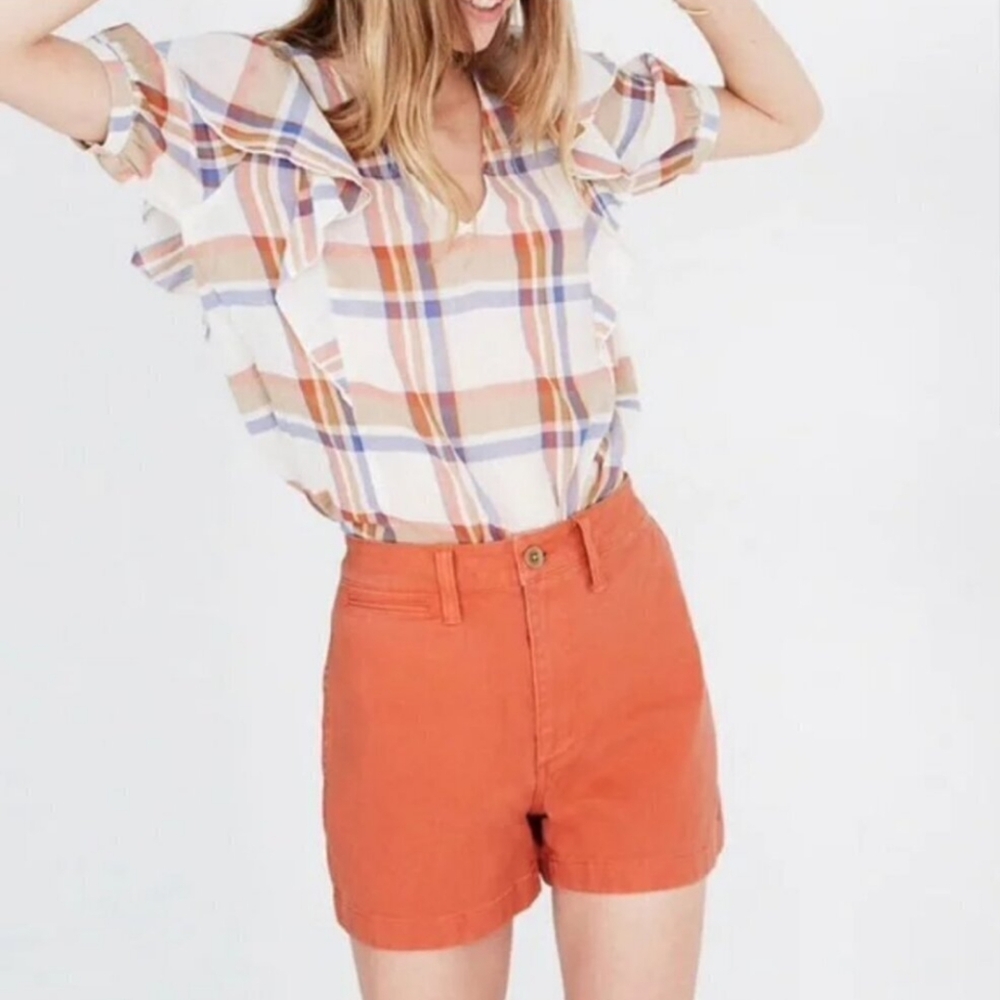 Madewell Emmett Shorts In Deep Peach 🍑